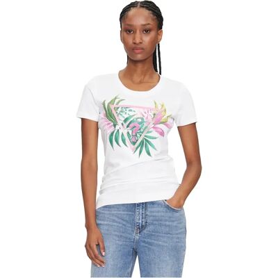 Guess W5GI07J1314 Weiße Baumwoll Casual T-Shirt - T-Shirt Guess W5GI07J1314 Weiße Baumwoll Casual T-Shirt - T-Shirt