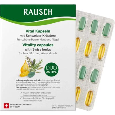 Rausch Vitalità Ravintolisä - Hiukset, Iho, Kynnet - 60 Kapselia Rausch Vitalità Ravintolisä - Hiukset, Iho, Kynnet - 60 Kapselia