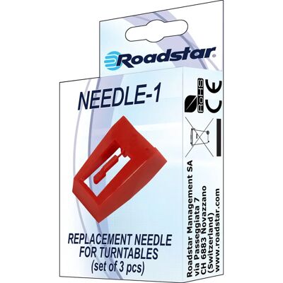 Roadstar NEEDLE-1 Rote Diamant-Tonabnehmer - Plattenspieler Zubehör Roadstar NEEDLE-1 Rote Diamant-Tonabnehmer - Plattenspieler Zubehör
