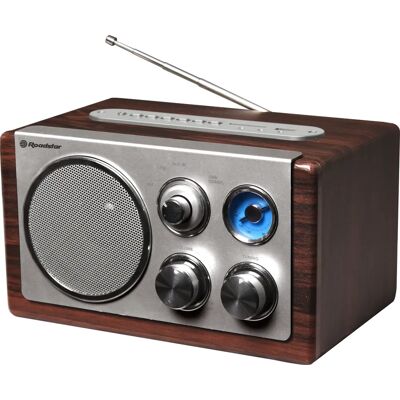Roadstar HRA-1345US Radio portable en bois analogique Roadstar HRA-1345US Radio portable en bois analogique