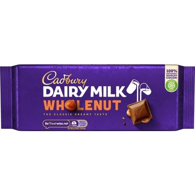 Cadbury Dairy Milk Whole Nut - 180 g - Barre chocolatée - Publicité Cadbury Dairy Milk Whole Nut - 180 g - Barre chocolatée - Publicité