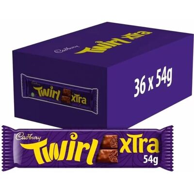 Cadbury Twirl Xtra 54g Pack 36 - Chocolat - Publicité Cadbury Twirl Xtra 54g Pack 36 - Chocolat - Publicité