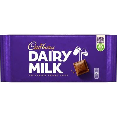 Tablette de Chocolat au Lait Cadbury - Chocolat au lait - 180 g - Publicité Tablette de Chocolat au Lait Cadbury - Chocolat au lait - 180 g - Publicité