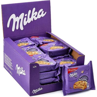Biscuits Milka - Cœur de Chocolat - Lot de 24 sachets - Publicité Biscuits Milka - Cœur de Chocolat - Lot de 24 sachets - Publicité