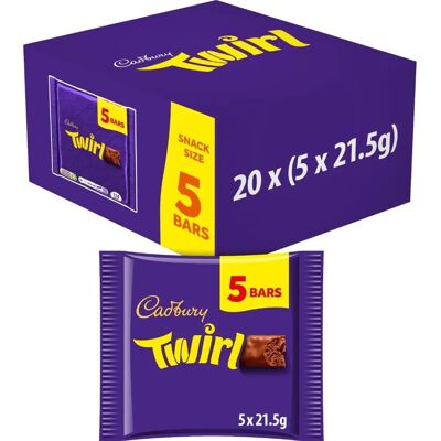 Chocolat au lait Twirl de Cadbury - 100 barres - Pack multiple - Publicité Chocolat au lait Twirl de Cadbury - 100 barres - Pack multiple - Publicité