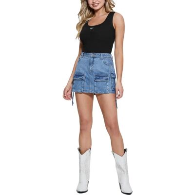 Guess Zwart katoenen mouwloos T-shirt Guess Zwart katoenen mouwloos T-shirt