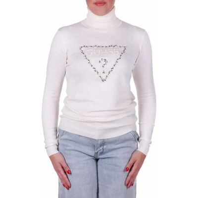 Guess Hvid Trekantet Rullekrave - Sweater Guess Hvid Trekantet Rullekrave - Sweater
