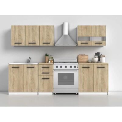 HUCOCO - Elif - Linéaire 200 cm - 6 pcs - Ensemble de cuisine - Publicité HUCOCO - Elif - Linéaire 200 cm - 6 pcs - Ensemble de cuisine - Publicité