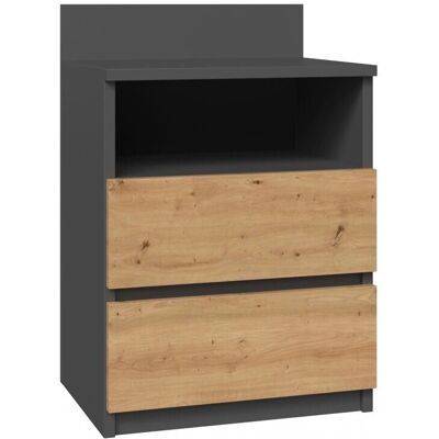 Topeshop Aster T1 - Mesita de noche con 2 cajones - 59x40x32 cm - Estilo escandinavo Topeshop Aster T1 - Mesita de noche con 2 cajones - 59x40x32 cm - Estilo escandinavo