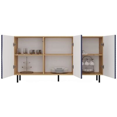 TOPESHOP Cami - Buffet Azul Moderno - 3 Puertas - 150x40x78cm TOPESHOP Cami - Buffet Azul Moderno - 3 Puertas - 150x40x78cm