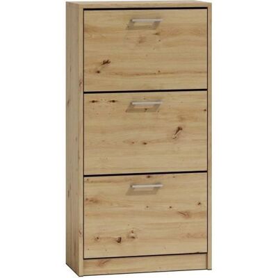 Zapatero Modern Roble Hucoco - 3 Puertas, 6 Nichos Zapatero Modern Roble Hucoco - 3 Puertas, 6 Nichos