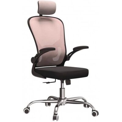 HUCOCO Jeana - Silla ergonómica de oficina - Altura ajustable - Con reposabrazos - Giratoria - Rosa HUCOCO Jeana - Silla ergonómica de oficina - Altura ajustable - Con reposabrazos - Giratoria - Rosa
