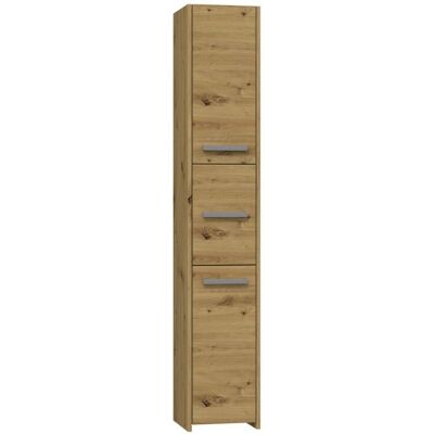 HUCOCO Verona - Torre de baño - 30x30x170cm - Mueble de almacenamiento - Imitación madera HUCOCO Verona - Torre de baño - 30x30x170cm - Mueble de almacenamiento - Imitación madera