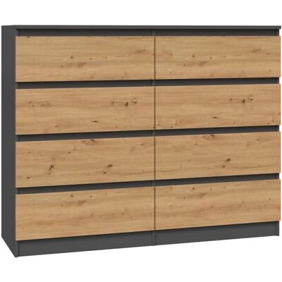 TOPESHOP Milan Cómoda moderna de 8 cajones - 120x40x97cm TOPESHOP Milan Cómoda moderna de 8 cajones - 120x40x97cm