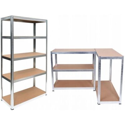 HUCOCO Regio - Estantería metálica industrial - 90x30x180 - 5 estantes - Estantería de almacenamiento - Gris HUCOCO Regio - Estantería metálica industrial - 90x30x180 - 5 estantes - Estantería de almacenamiento - Gris