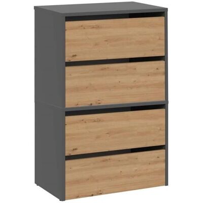 Topeshop Monz - Zapatero modular - 60x36x88cm - 4 puertas plegables Topeshop Monz - Zapatero modular - 60x36x88cm - 4 puertas plegables