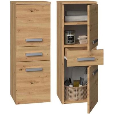 Topeshop Nina Mueble de baño - 2 puertas, 1 cajón - Ahorro de espacio - Europa Topeshop Nina Mueble de baño - 2 puertas, 1 cajón - Ahorro de espacio - Europa