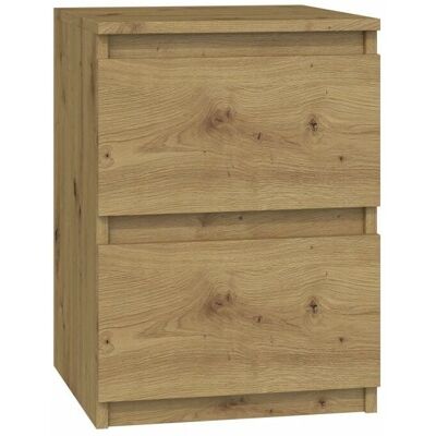 HUCOCO Aster - Nightstand - Scandinavian style - 30x30x40 cm - 2 drawers - Bedroom furniture HUCOCO Aster - Nightstand - Scandinavian style - 30x30x40 cm - 2 drawers - Bedroom furniture