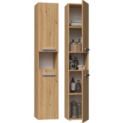 Topeshop Luana - Bathroom Cabinet - Wood Effect - 31x30x174cm - European Topeshop Luana - Bathroom Cabinet - Wood Effect - 31x30x174cm - European