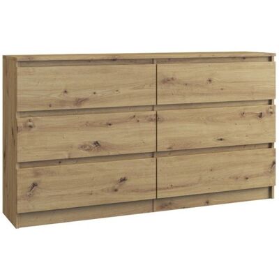 HUCOCO Aster - Grande commode - Style scandinave - Chêne clair - Mobilier chambre - Publicité HUCOCO Aster - Grande commode - Style scandinave - Chêne clair - Mobilier chambre - Publicité