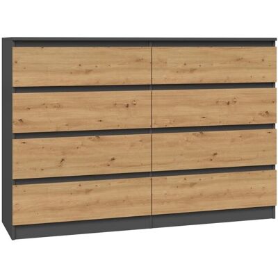 TOPESHOP Milán - Cómoda moderna de 8 cajones - 138x97x40cm - Mueble de almacenamiento TOPESHOP Milán - Cómoda moderna de 8 cajones - 138x97x40cm - Mueble de almacenamiento