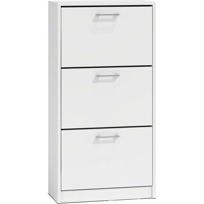 Hucoco Fano Scarpiera Moderna - 3 Porte, 6 File - Bianco Hucoco Fano Scarpiera Moderna - 3 Porte, 6 File - Bianco