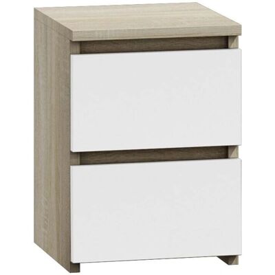 Hucoco Aster T2 - Mesita de noche - 2 cajones - estilo moderno - 40x30x30 - acabado madera Hucoco Aster T2 - Mesita de noche - 2 cajones - estilo moderno - 40x30x30 - acabado madera