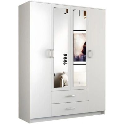 Hucoco Roma Armoire - Grande Rangement Bureau / Chambre avec Miroirs - Publicité Hucoco Roma Armoire - Grande Rangement Bureau / Chambre avec Miroirs - Publicité