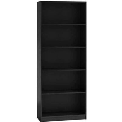 Hucoco Florence - Bibliothèque moderne - 5 compartiments - 30x60x182cm - Bureau pour chambre - Noir - Publicité Hucoco Florence - Bibliothèque moderne - 5 compartiments - 30x60x182cm - Bureau pour chambre - Noir - Publicité