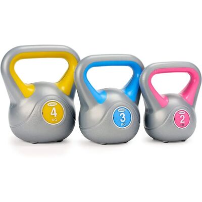 York Vinyl Kettlebell Set 2kg 3kg 4kg - Kettlebell Set York Vinyl Kettlebell Set 2kg 3kg 4kg - Kettlebell Set