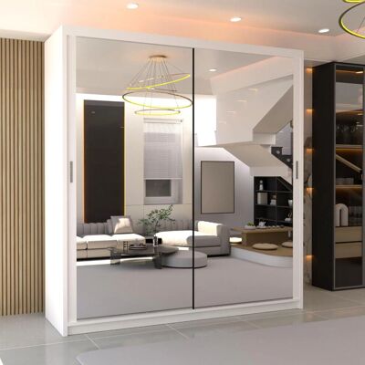 MN Furniture Vannes Sliding Door Double Mirrored Wardrobe - Wardrobe MN Furniture Vannes Sliding Door Double Mirrored Wardrobe - Wardrobe