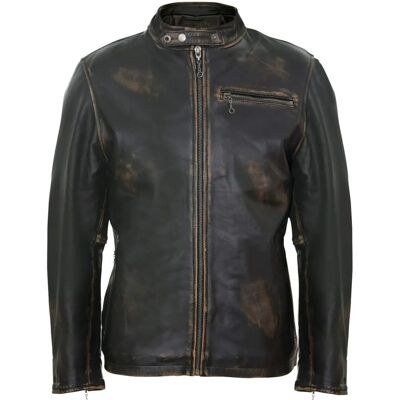 Infinity Leather Heren Vintage Zwarte Bikerjas XL Infinity Leather Heren Vintage Zwarte Bikerjas XL