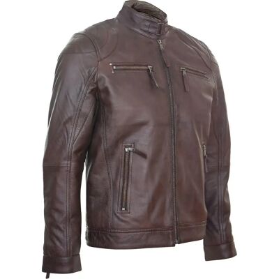 Infinity Leather Bruin Model 5XL - Leren Bikerjas Infinity Leather Bruin Model 5XL - Leren Bikerjas