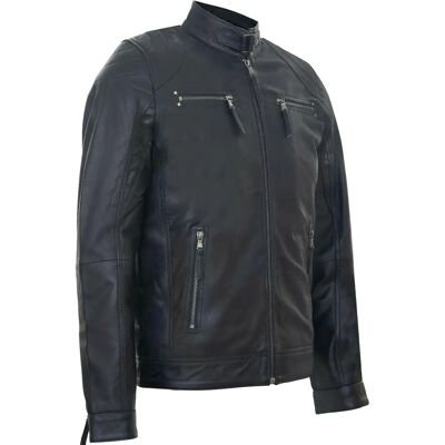 Infinity Leather Navy Blue Leder Zipper Biker Jacke XS - Leder Biker Jacke Infinity Leather Navy Blue Leder Zipper Biker Jacke XS - Leder Biker Jacke