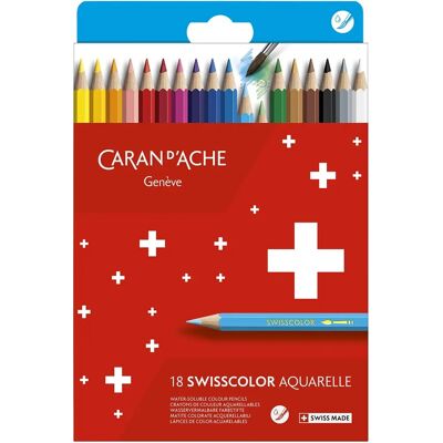 Caran D'Ache Swisscolor Aquarellstifte - Bunt - 18er - Hexagonkasten Caran D'Ache Swisscolor Aquarellstifte - Bunt - 18er - Hexagonkasten