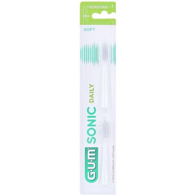 GUM Sonic Daily Reservehoder - Hvit - Tannbørstehode GUM Sonic Daily Reservehoder - Hvit - Tannbørstehode