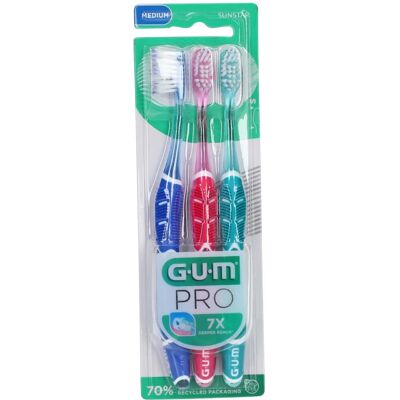Ensemble de Brosses GUM PRO Moyennes - Nettoyage en Profondeur - Brins Médium et Ultrafins - Publicité Ensemble de Brosses GUM PRO Moyennes - Nettoyage en Profondeur - Brins Médium et Ultrafins - Publicité