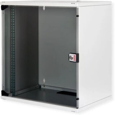 Roline 12U Wall Rack Cabinet - Steel, Lockable Glass Door Roline 12U Wall Rack Cabinet - Steel, Lockable Glass Door