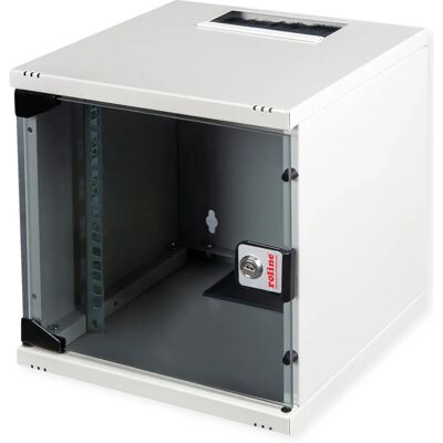 Roline Wall-mounted Rack Cabinet - 6U, Gray, Glass Front Roline Wall-mounted Rack Cabinet - 6U, Gray, Glass Front
