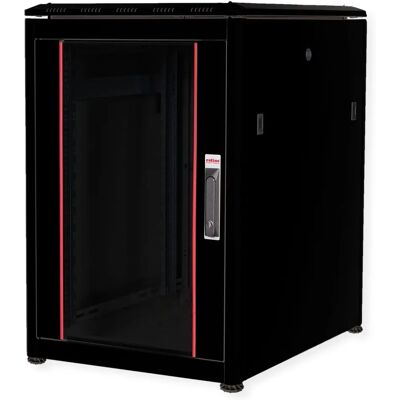 Roline 19-Zoll Netzwerkschrank Pro 16 HE 600x800 BxT Glastür schwarz Roline 19-Zoll Netzwerkschrank Pro 16 HE 600x800 BxT Glastür schwarz