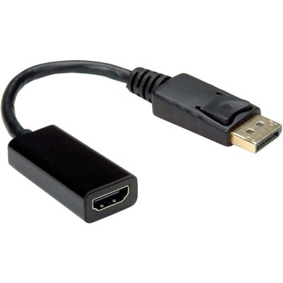 Value DisplayPort HDMI-omvandlare - 0,15 m Svart Value DisplayPort HDMI-omvandlare - 0,15 m Svart