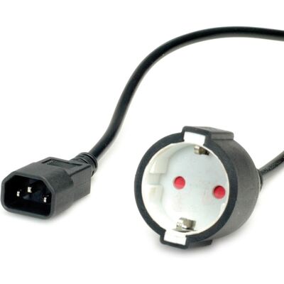 VALUE C14 till Schuko Strömkabel - 0,3m Svart VALUE C14 till Schuko Strömkabel - 0,3m Svart