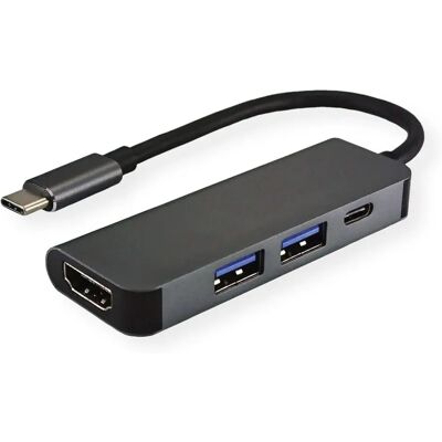 VALUE 12.99.1042 Laptop Dock - USB-C, HDMI, USB-A, 4 Poorten VALUE 12.99.1042 Laptop Dock - USB-C, HDMI, USB-A, 4 Poorten