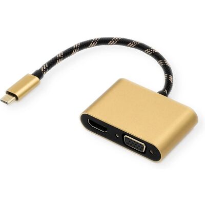 Adaptateur graphique USB Roline - Noir, Or - Adaptateur graphique USB Adaptateur graphique USB Roline - Noir, Or - Adaptateur graphique USB