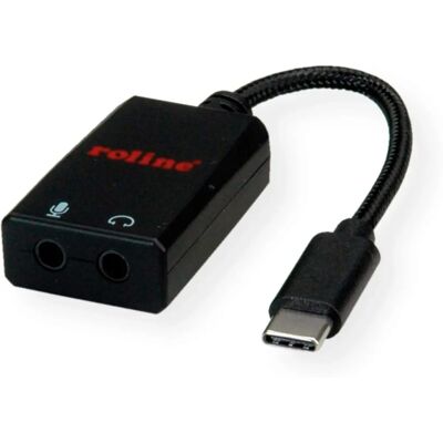 Roline USB Type-C - 2x3,5mm Jack Adapter - 13cm - Adapter Roline USB Type-C - 2x3,5mm Jack Adapter - 13cm - Adapter