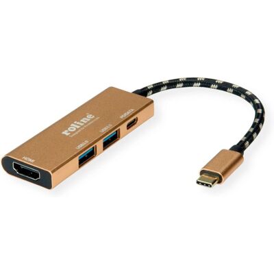 Roline 12.02.1119 Station d'accueil - 4K HDMI, USB-C, Aluminium, Or - Publicité Roline 12.02.1119 Station d'accueil - 4K HDMI, USB-C, Aluminium, Or - Publicité
