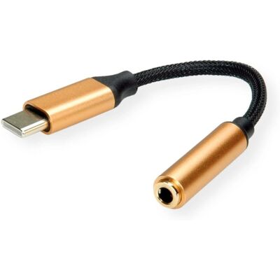ROLINE 12.03.3223 USB-C zu 3,5 mm Adapter - Schwarz, Gold ROLINE 12.03.3223 USB-C zu 3,5 mm Adapter - Schwarz, Gold