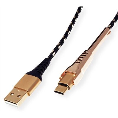 ROLINE 11.02.8920 USB Kabel - Schwarz, Gold, 1m - USB 2.0 ROLINE 11.02.8920 USB Kabel - Schwarz, Gold, 1m - USB 2.0