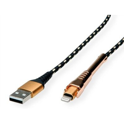 Apple MFI Lightning-Kabel - 1m Schwarz, Gold - Lightning-Kabel Apple MFI Lightning-Kabel - 1m Schwarz, Gold - Lightning-Kabel