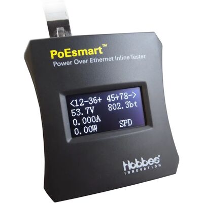 HOBBES 256320 Nätverkskabeltestare - PoE-testare - Svart HOBBES 256320 Nätverkskabeltestare - PoE-testare - Svart